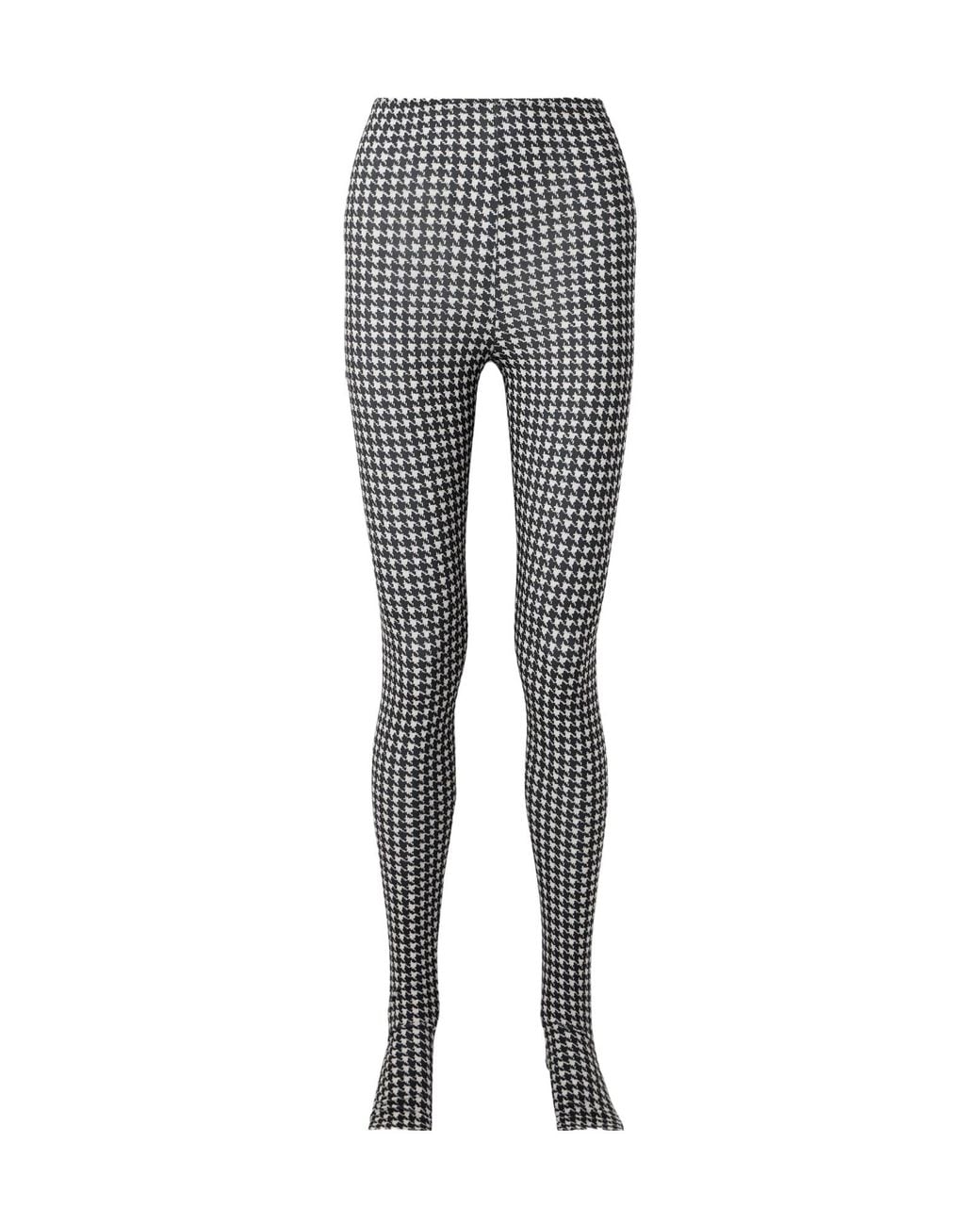 Norma Kamali Gray Comfortable Houndstooth Leggings