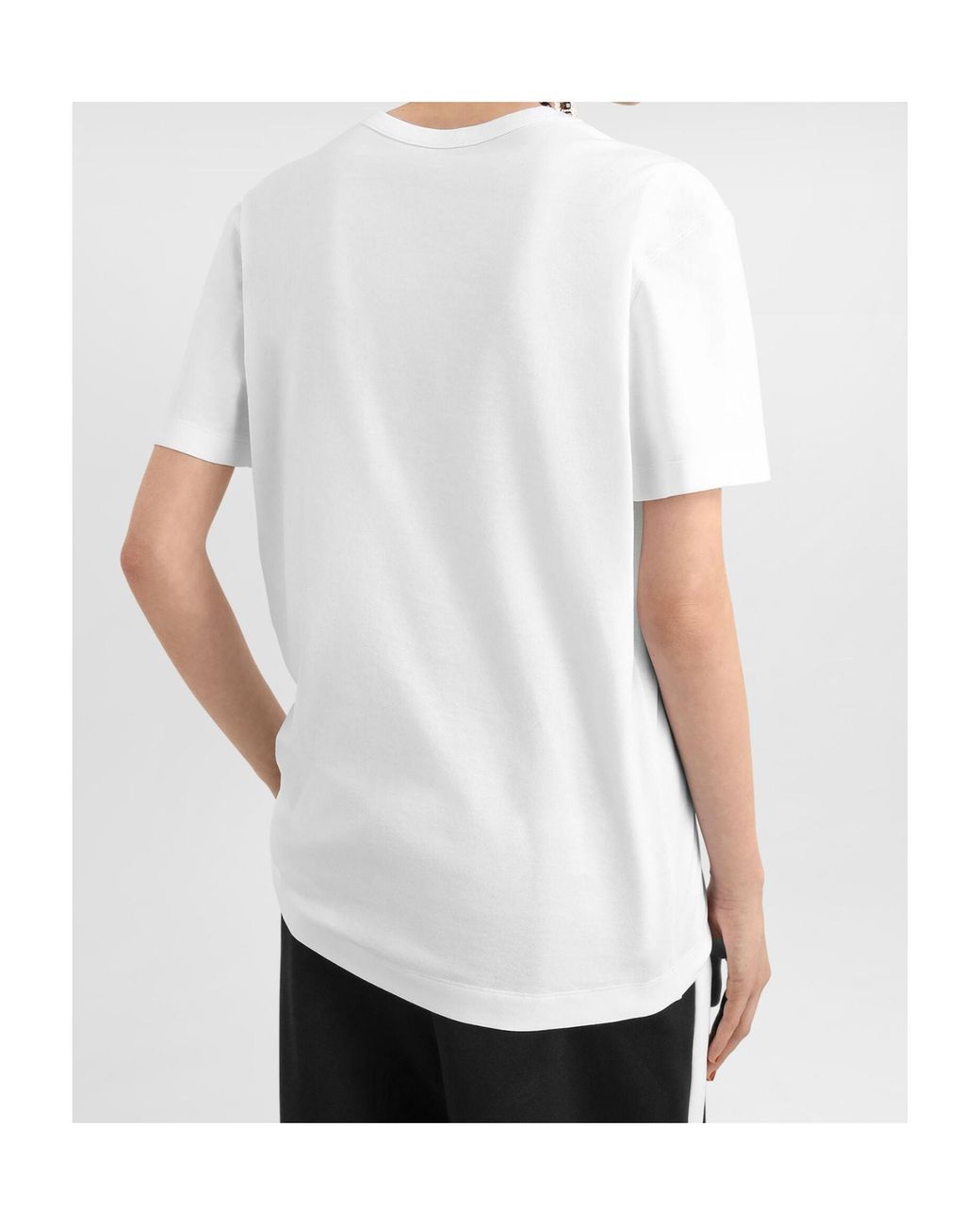Dolce & Gabbana White Cotton Logo T-Shirt
