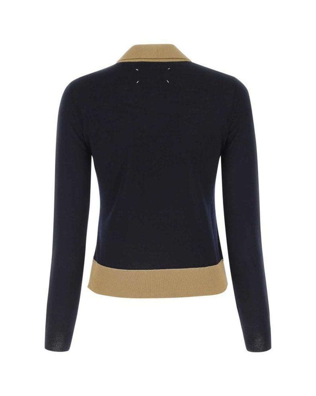 Maison Margiela Blue Colour-Block Buttoned Polo Shirt