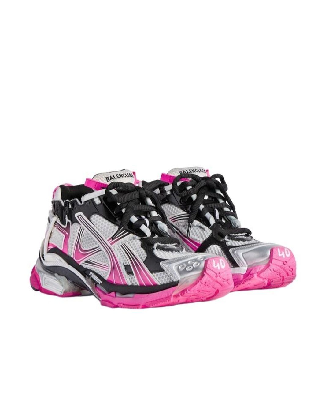 Balenciaga Pink Gradient Lace-Up Sneakers