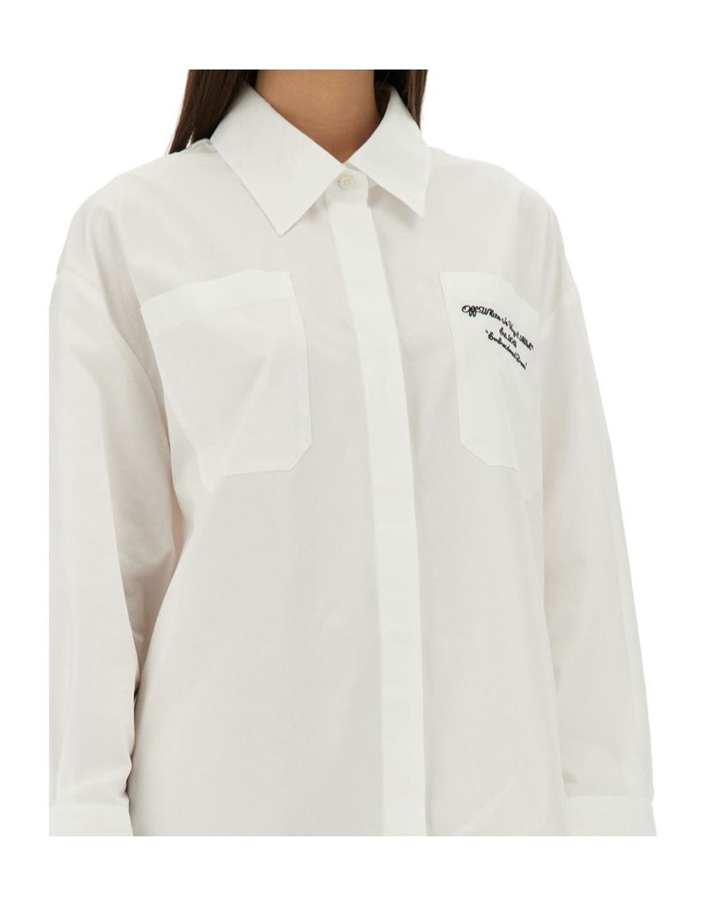 Off-White c/o Virgil Abloh White Button-Up Long-Sleeved Shirt Dress