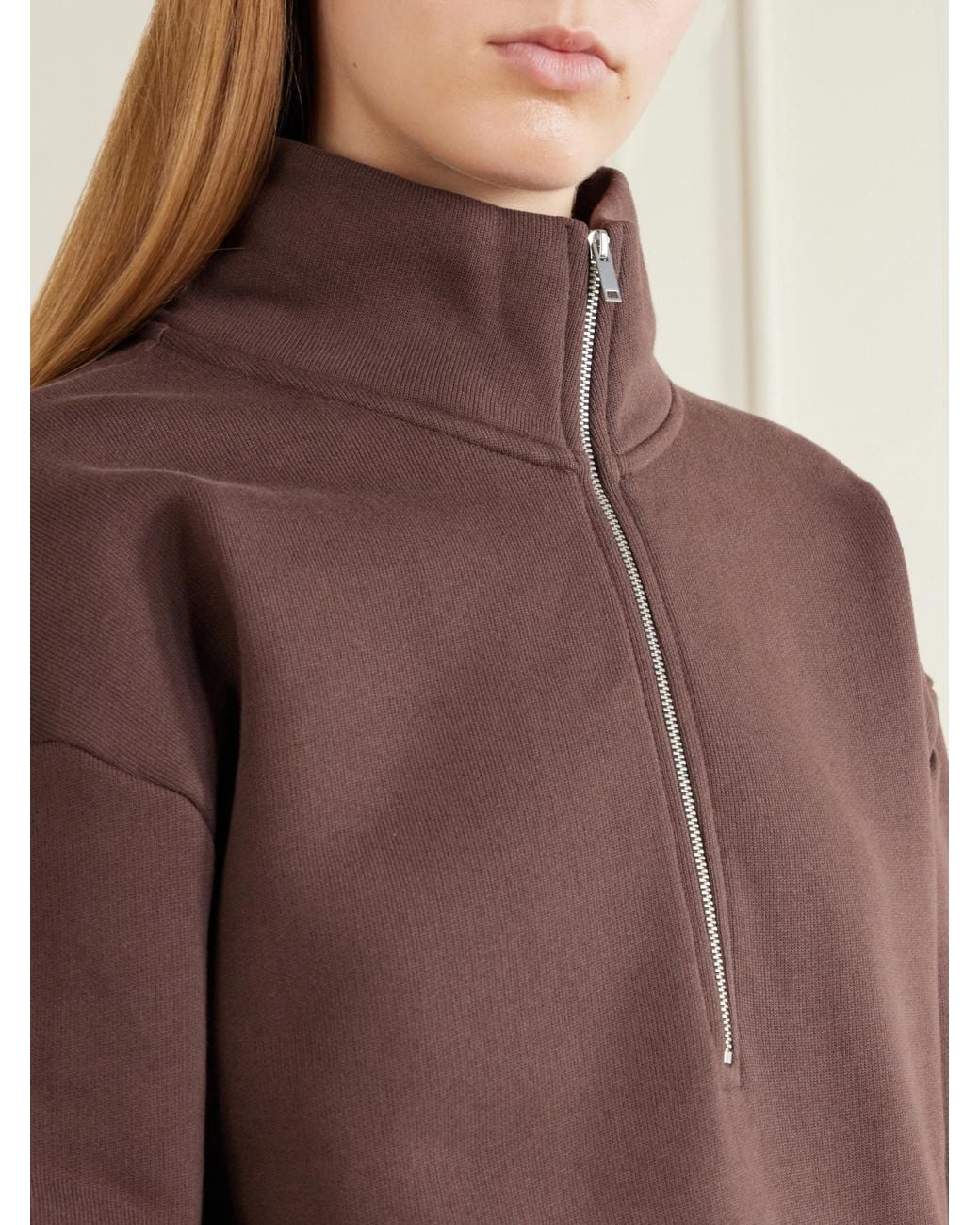 Studio Nicholson Brown Thalen Cotton-Jersey Fleece Sweatshirt