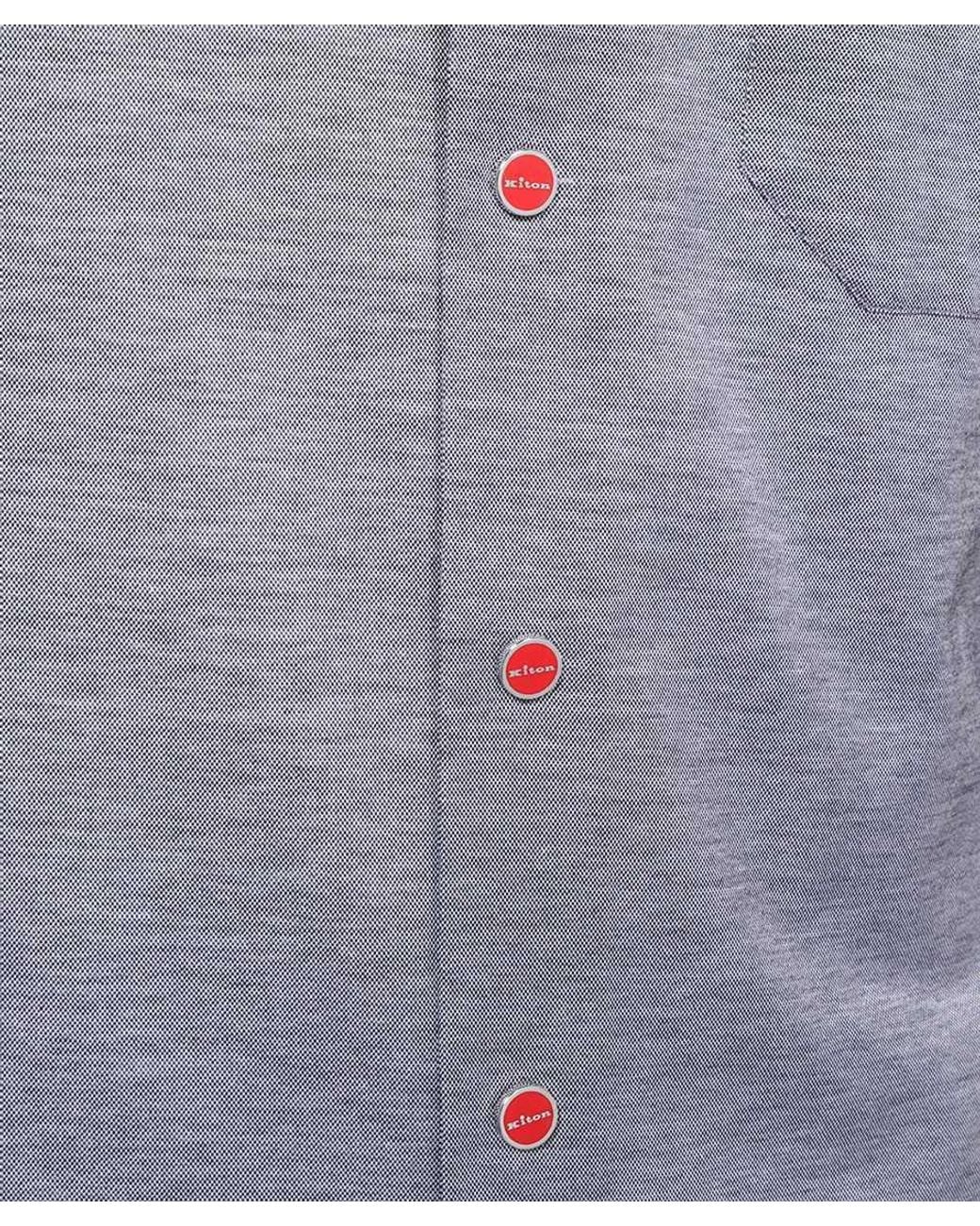 Kiton Blue Long-Sleeved Shirt for men
