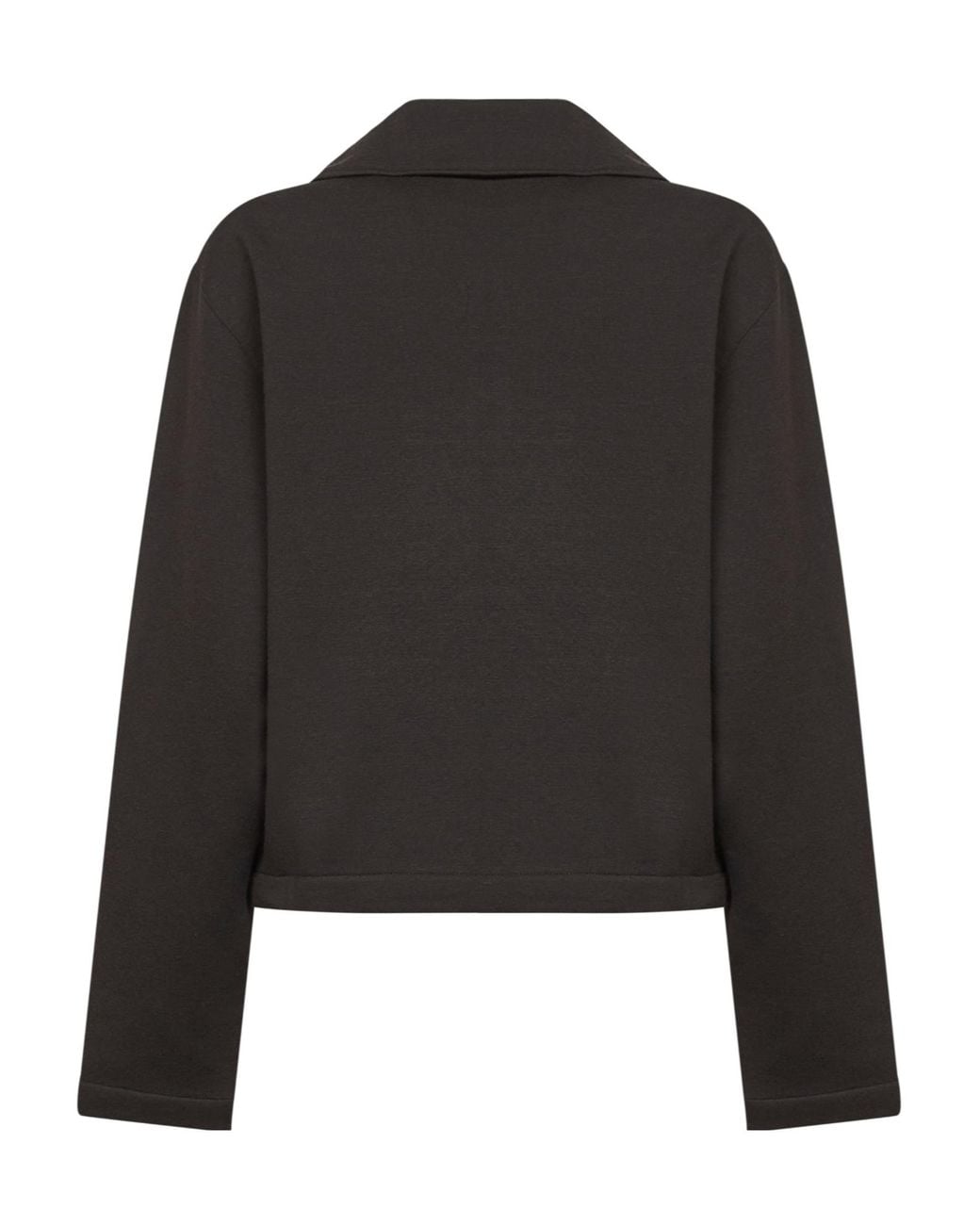 Lemaire Black Long-Sleeved Half-Zip Sweatshirt
