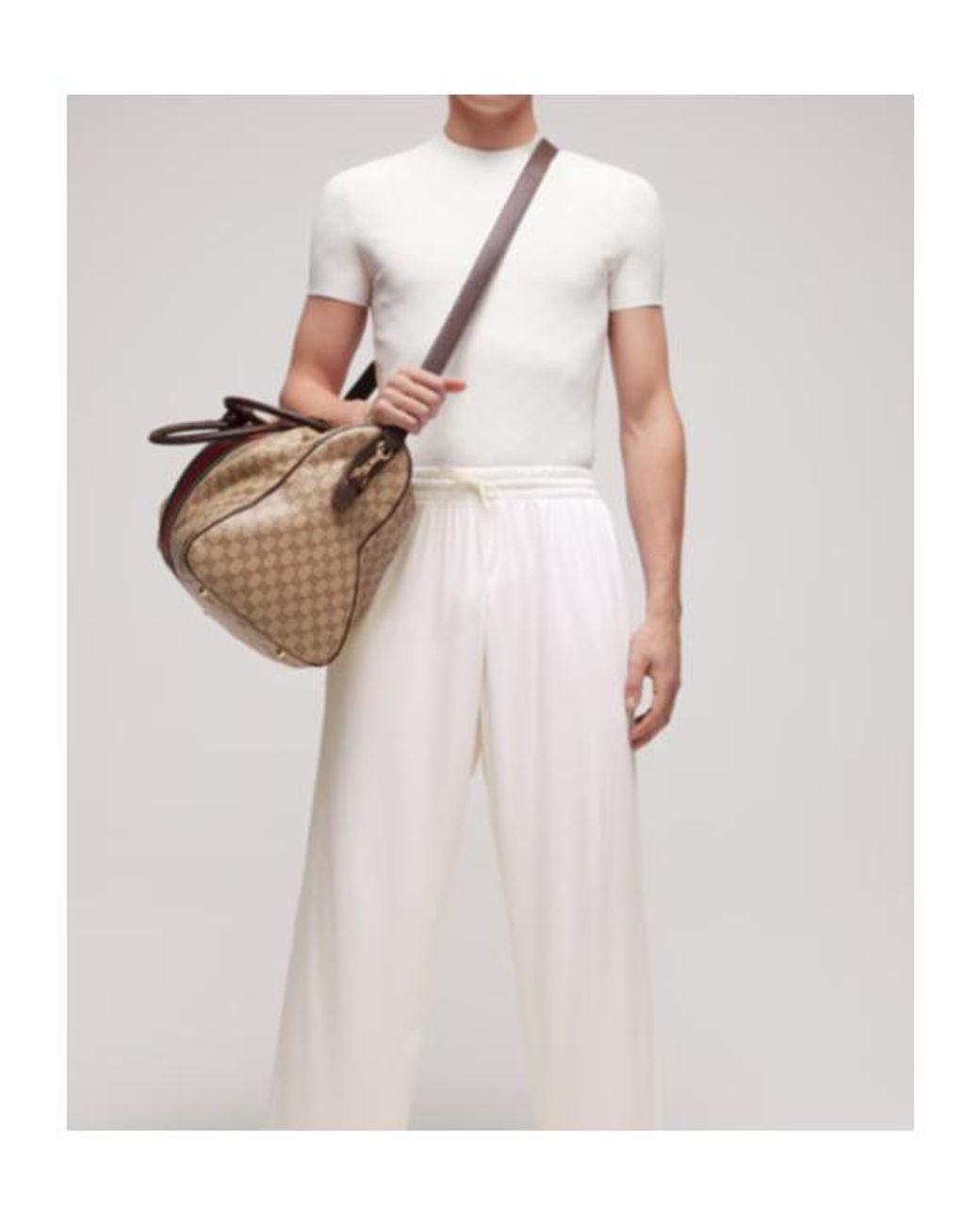 Gucci White Technical Gg Jacquard Fabric T-Shirt for men