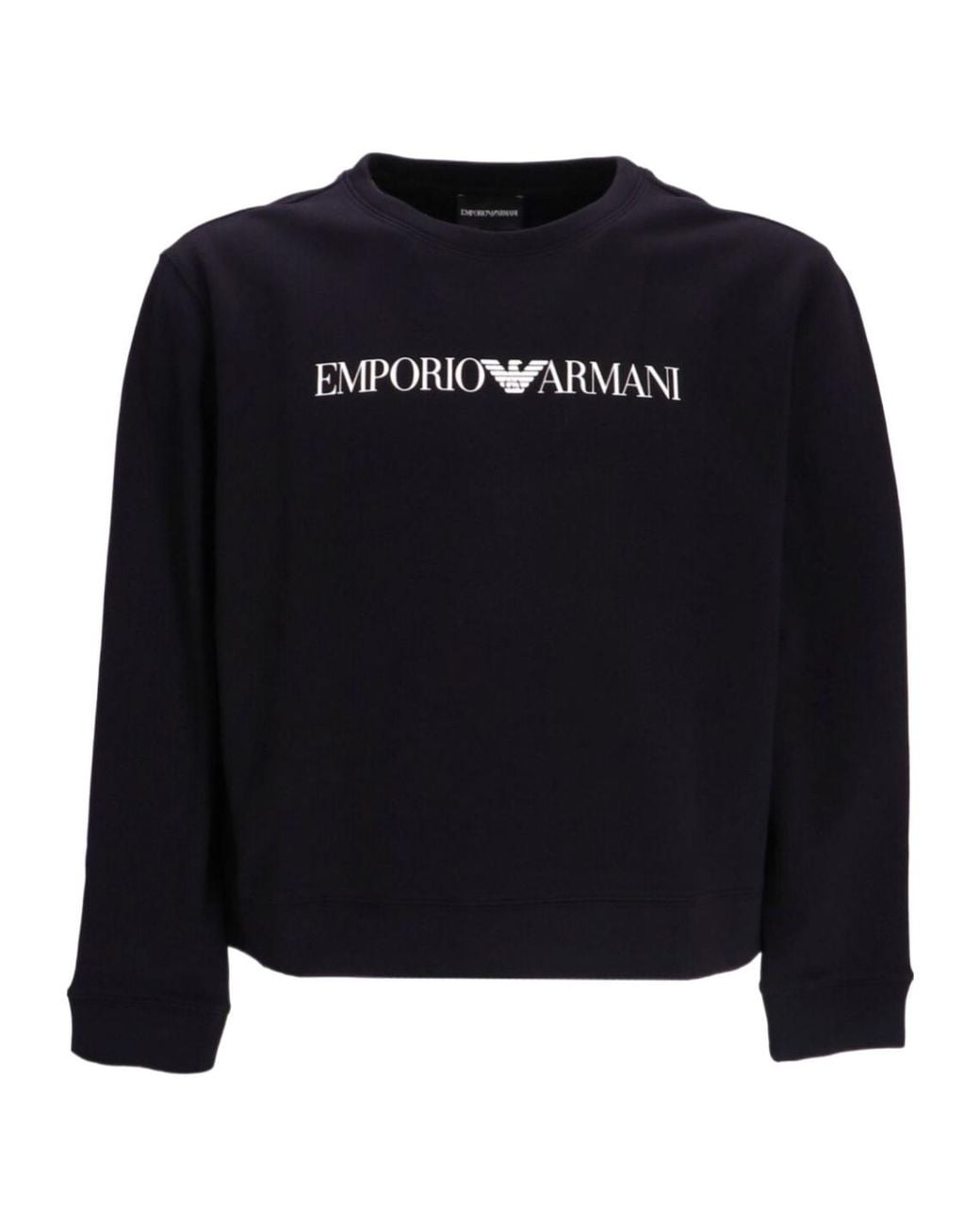 Emporio Armani Black Logo Crew Neck Sweater