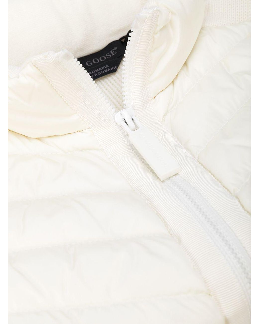 Canada Goose White Logo Patch Zip-Up Padded Jacket