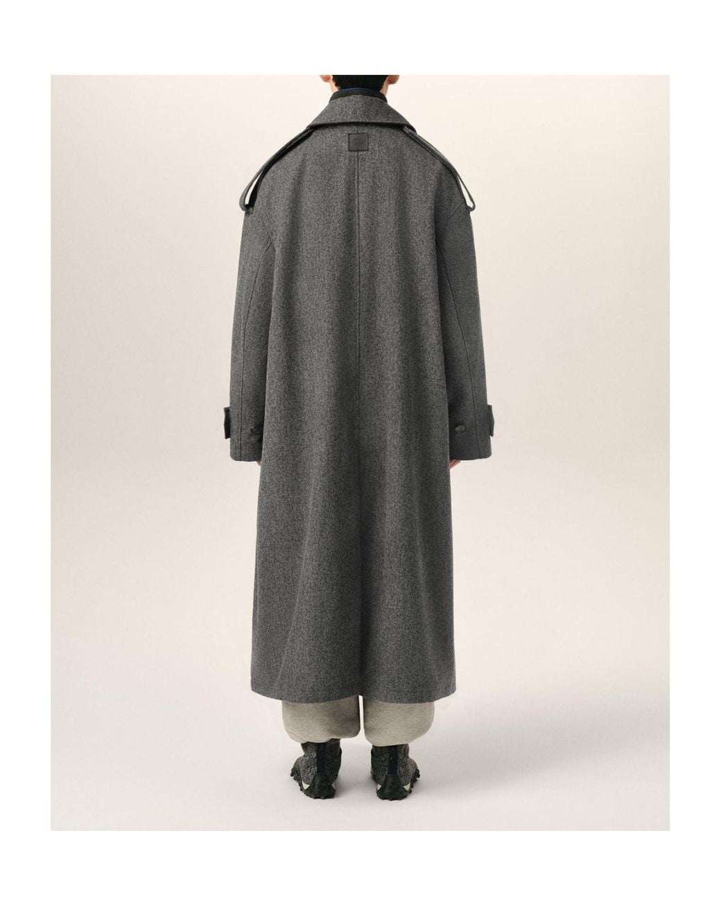 AMI Gray Ami Double-Breasted Coat for men