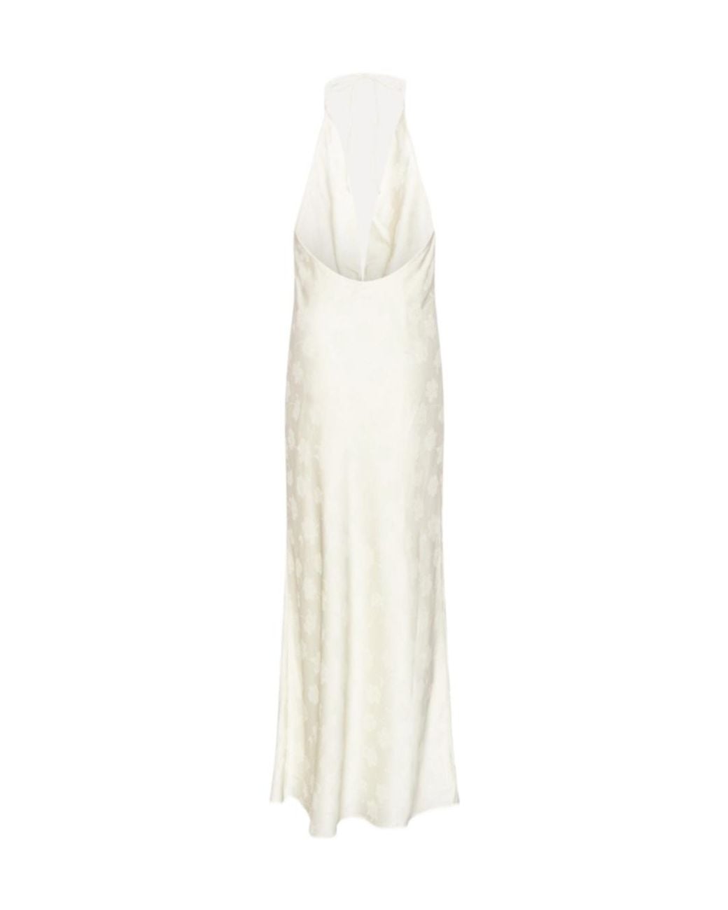 ROTATE BIRGER CHRISTENSEN White Satin Halterneck Maxi Dress