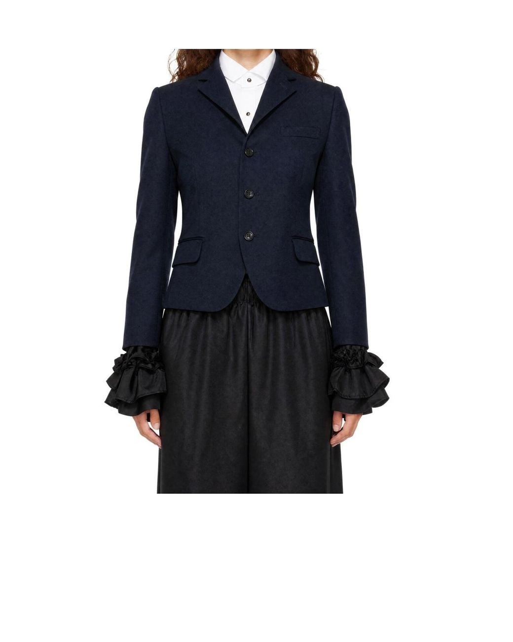 Comme des Garçons Blue Single-Breasted Coat