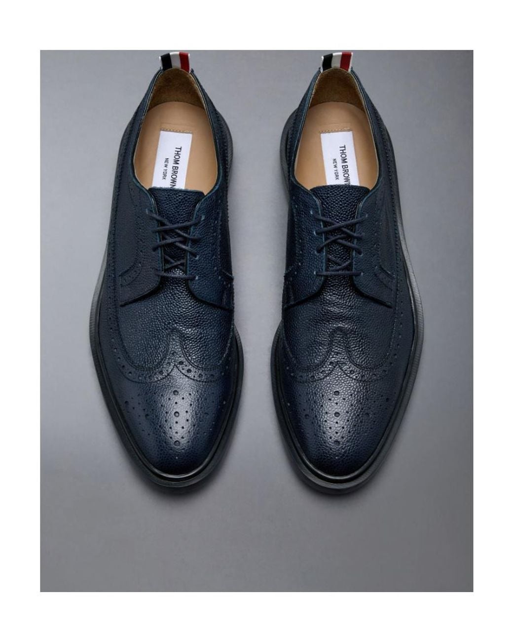 Thom Browne Blue Pebbled Leather Longwing Brogues for men