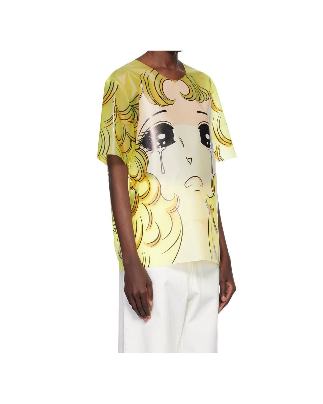 Pushbutton Metallic Crew Neck T-Shirt