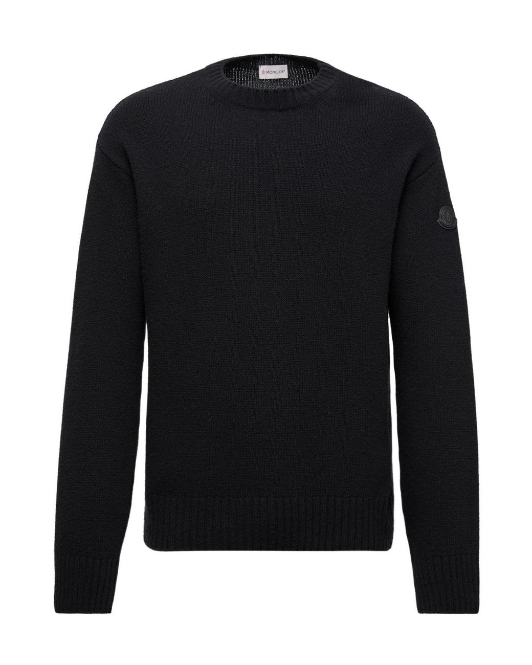 Moncler Black Wool Cashmere Blend Sweater for men
