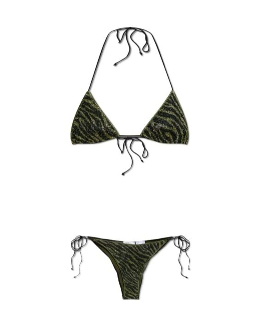 Oseree White Zebra-Pattern Bikini
