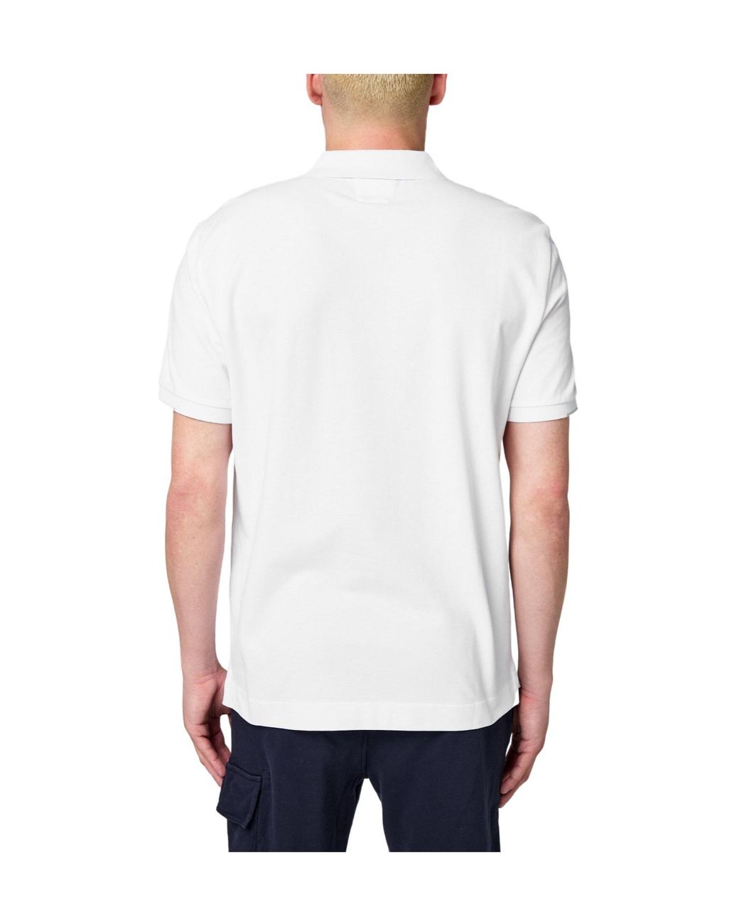 C P Company White Short Sleeve Polo Shirt for men