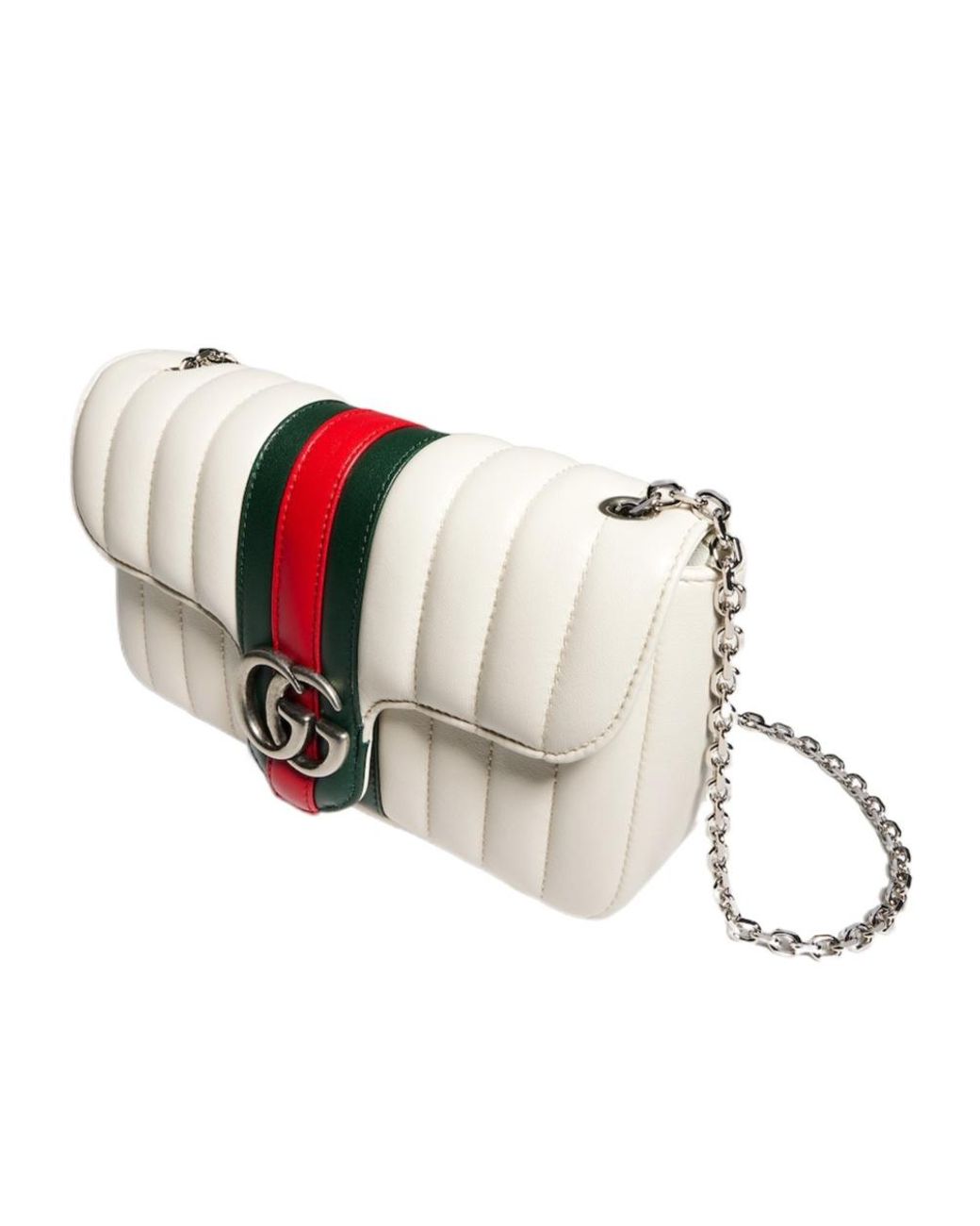 Gucci White Jetset Gg Marmont Small Shoulder Bag