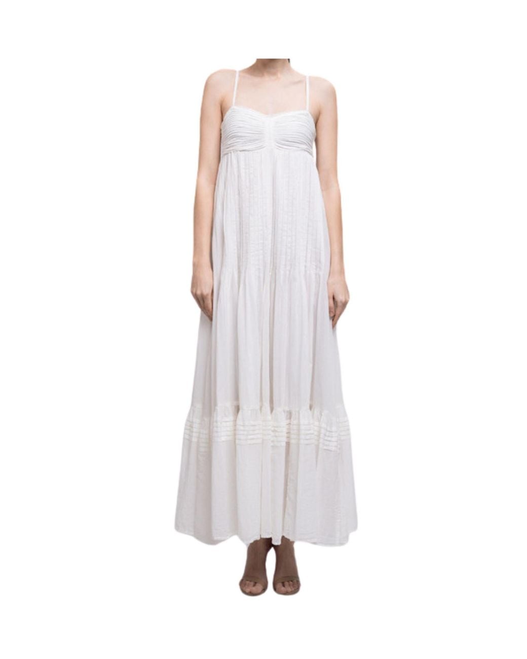 Twinset White Pleated Maxi Dress