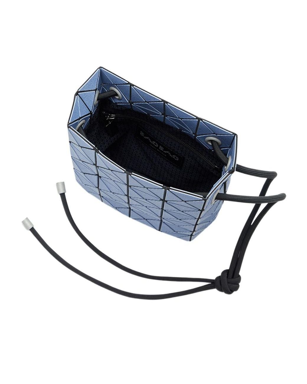 Issey Miyake Blue Drawstring Geometric Shoulder Bag