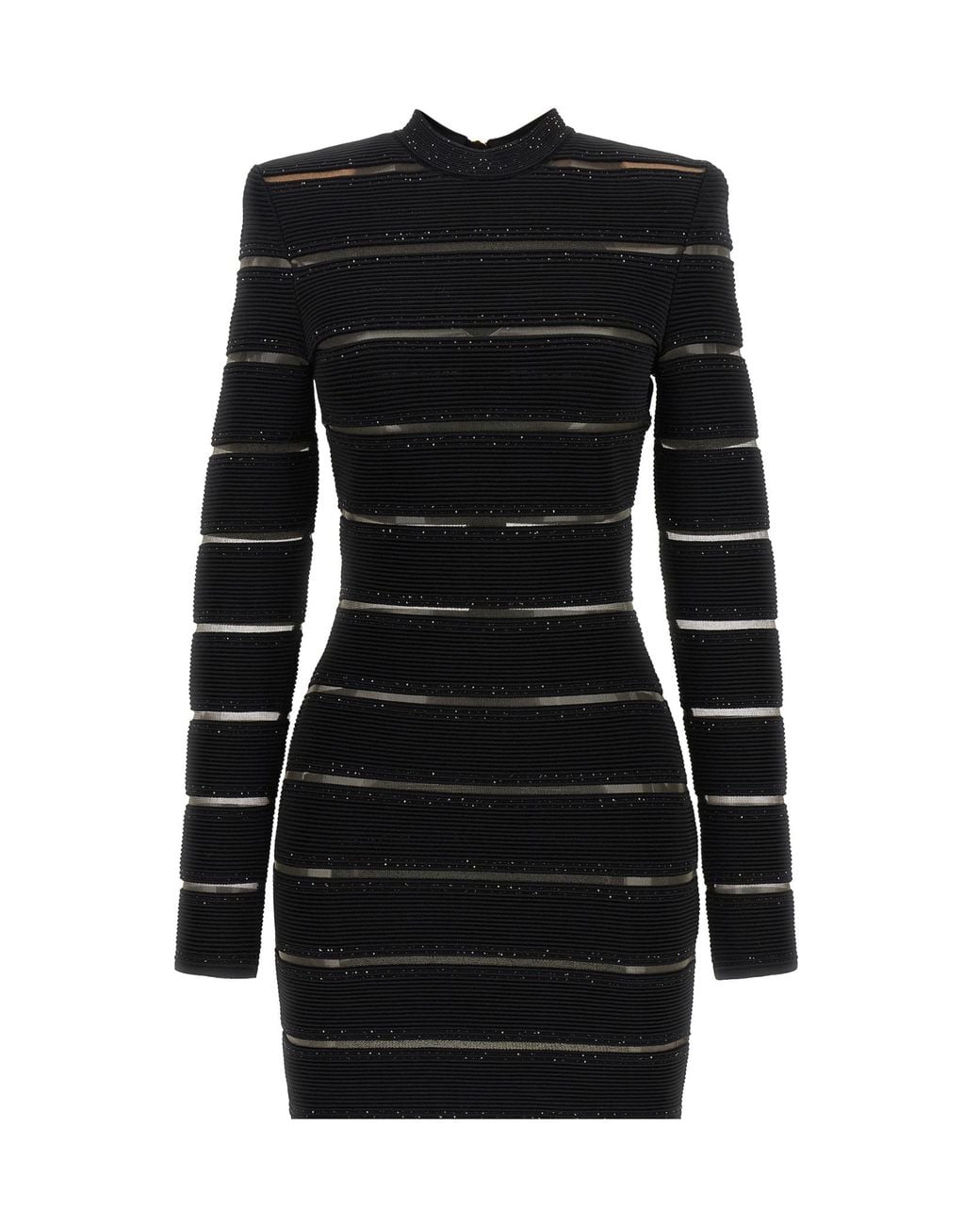 Balmain Black Shimmering Sequinned Mini Dress