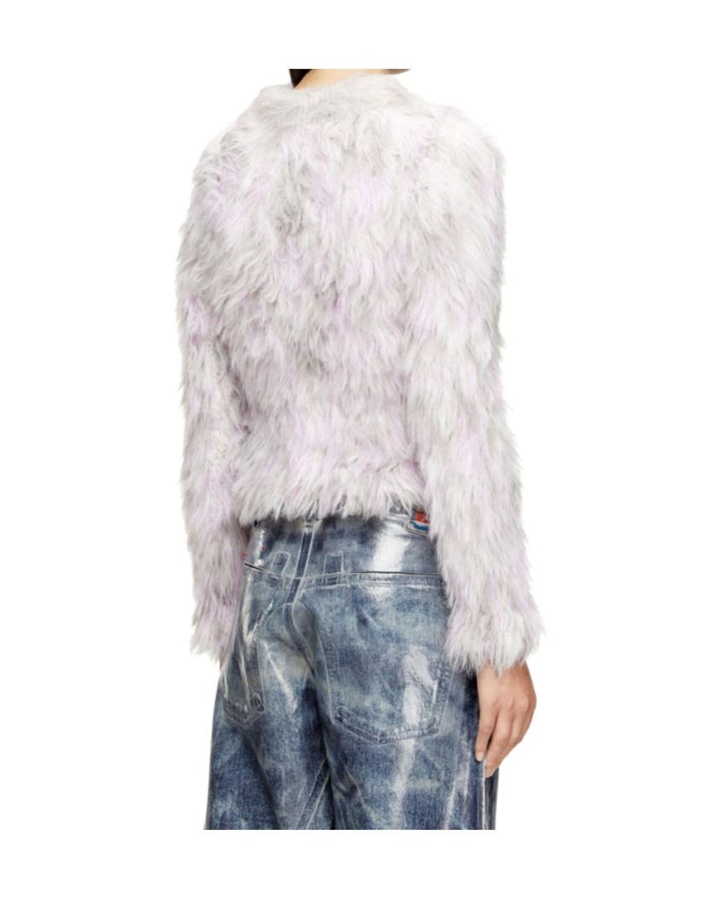 DIESEL Pink M-Annika Fluffy Jacquard-Knit Jumper