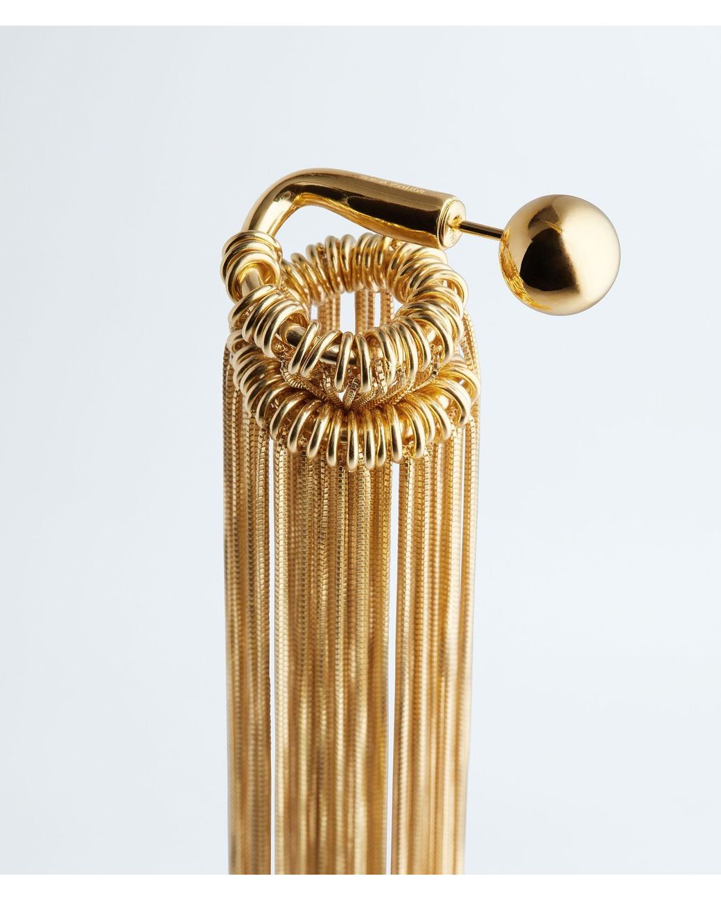 Bottega Veneta White Fringes Single Earring
