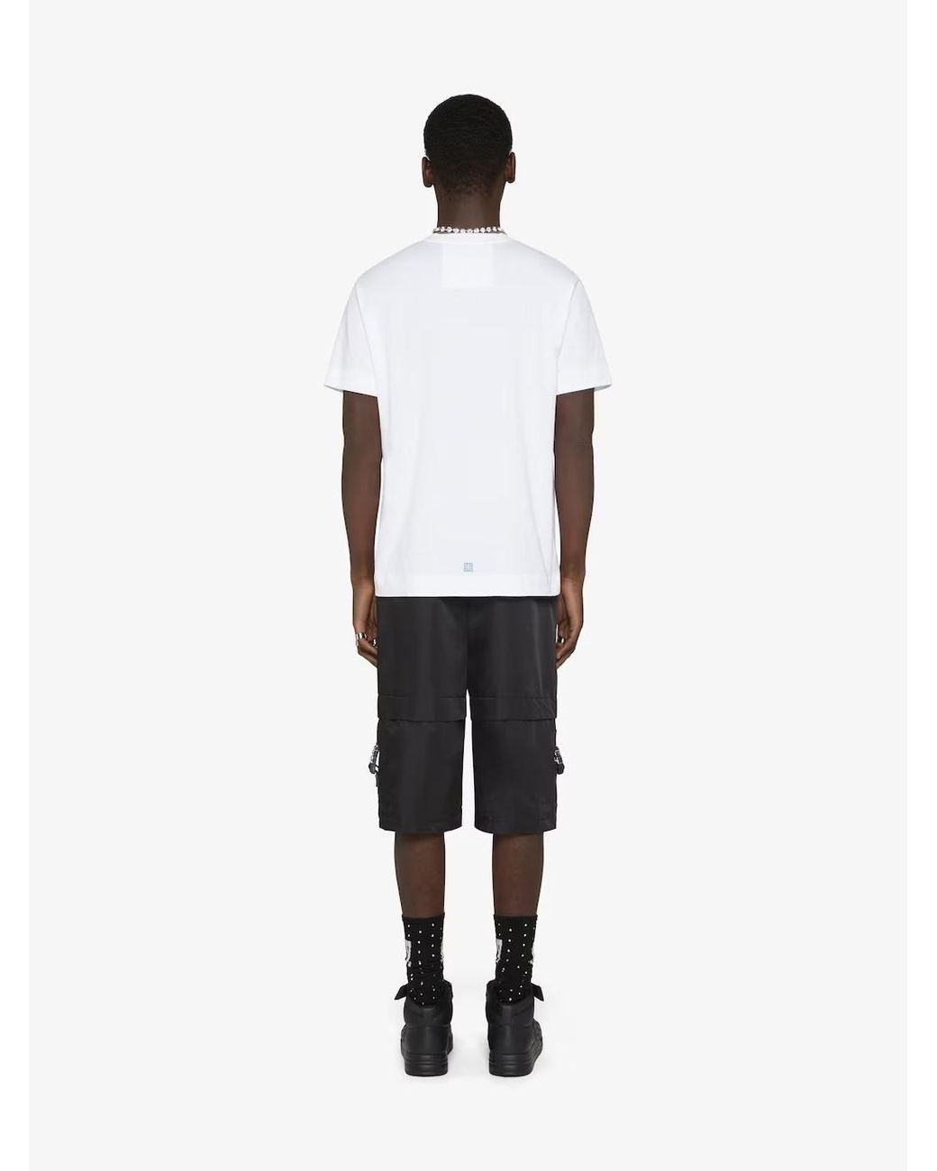 Givenchy White 4G Stars Slim Fit T-Shirt for men