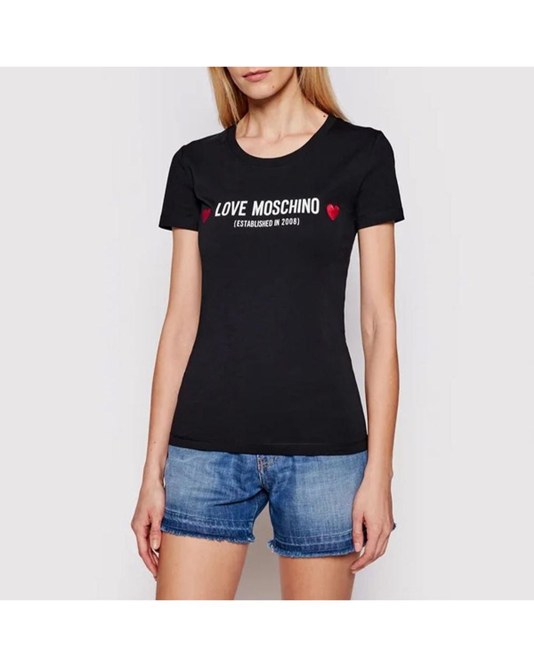 Moschino Black Crew Neck Logo T-Shirt