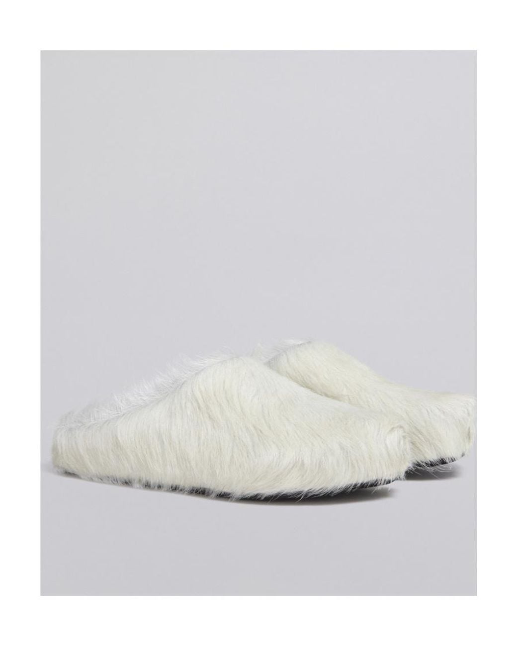 Marni White Round Toe Slip-On Slippers for men