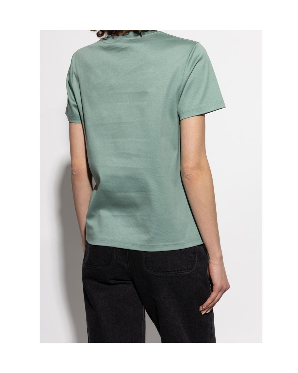Lanvin Green Logo Embroidered Crewneck T-Shirt