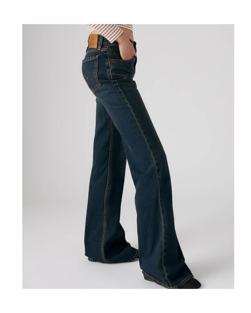 Levi's Blue Puddle Snap Flare High-Rise Jeans