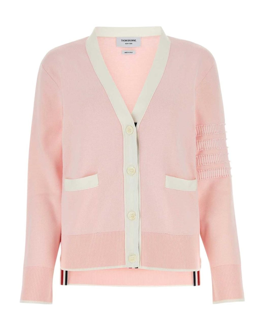 Thom Browne Pink 4-Bar Cardigan