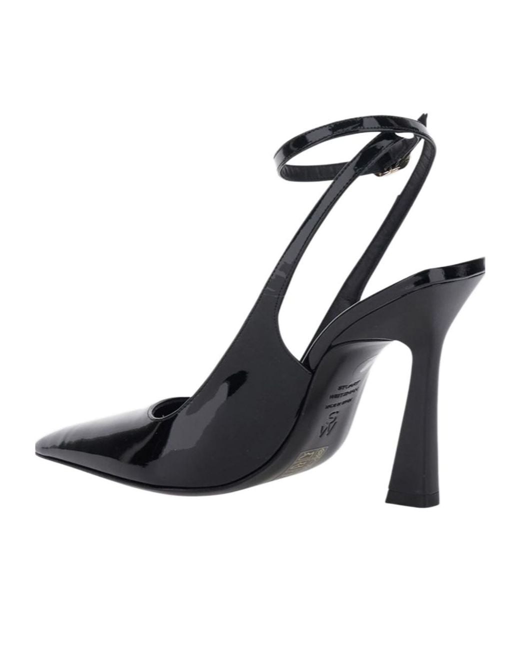 Stuart Weitzman Black Pointed-Toe High-Heeled Sandals
