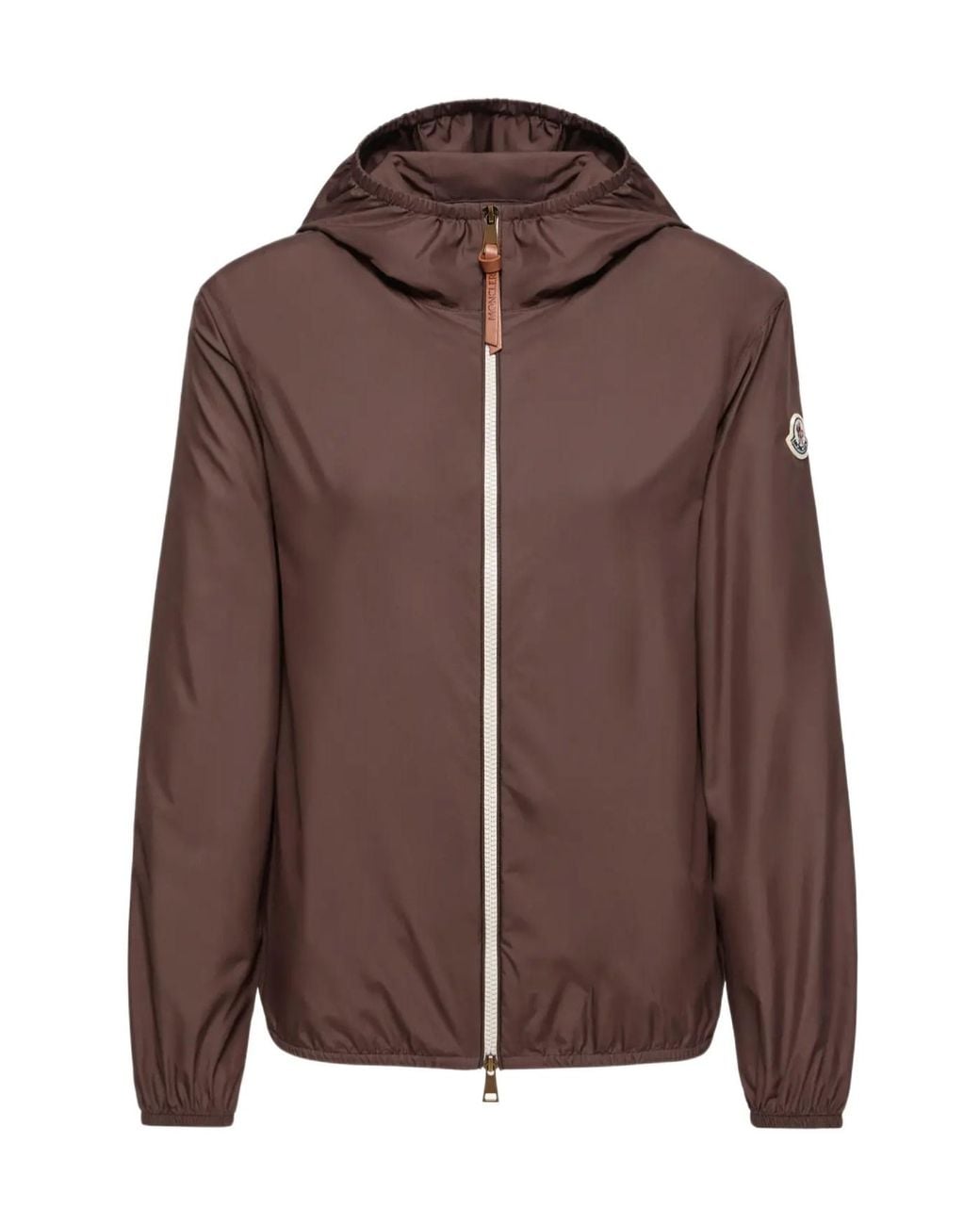 Moncler Brown Zip-Up Hooded Jacket