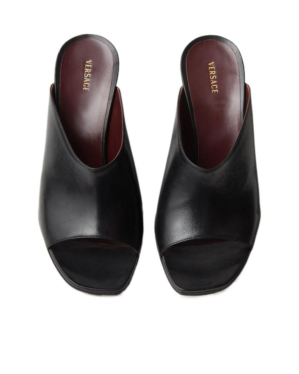 Versace Black Sculpted Heeled Mules
