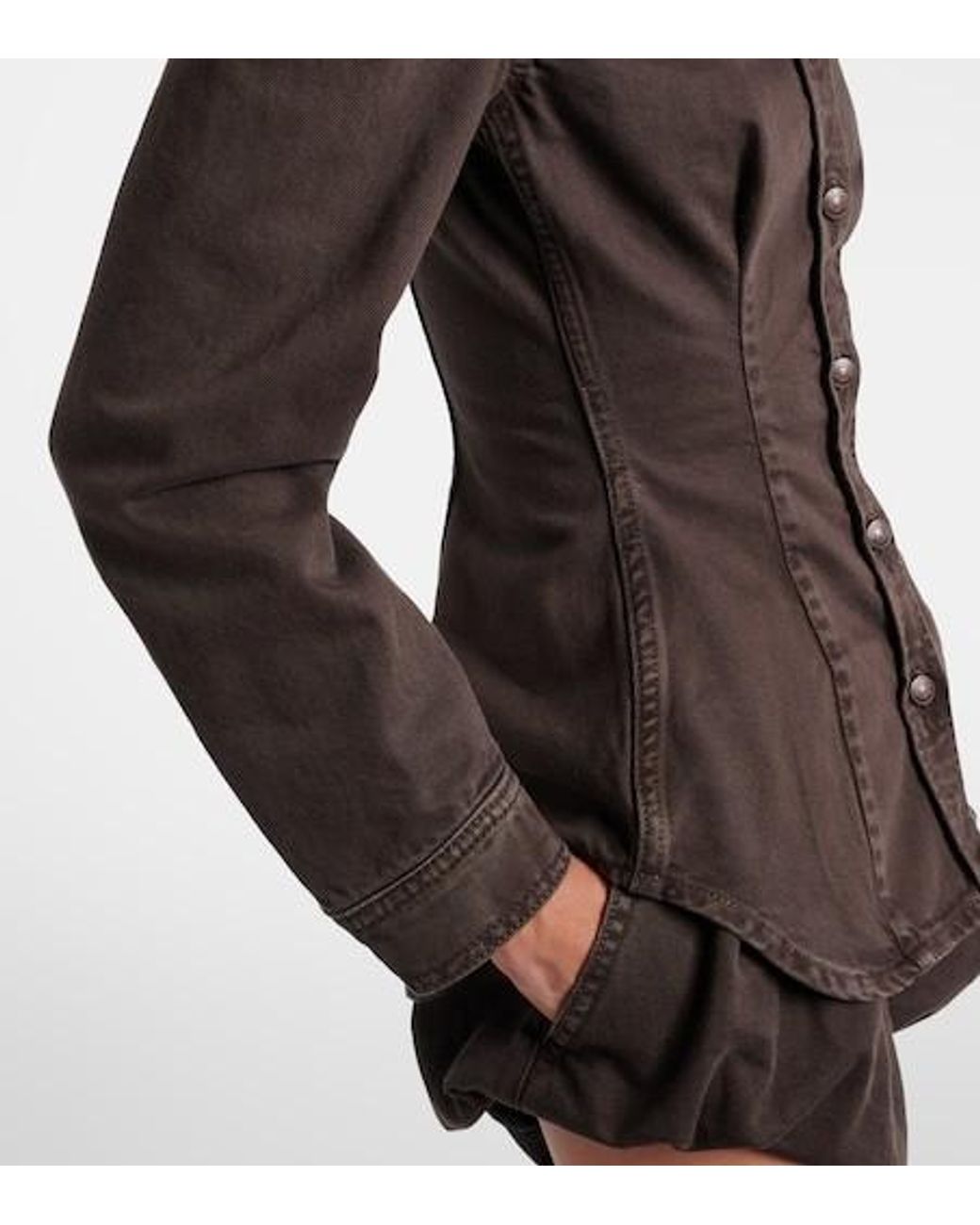 Magda Butrym Brown Peplum Denim Jacket