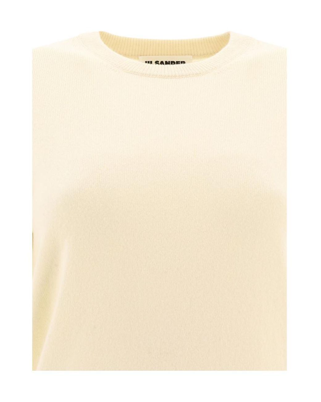 Jil Sander Natural Rib Knitted Crewneck Sweater
