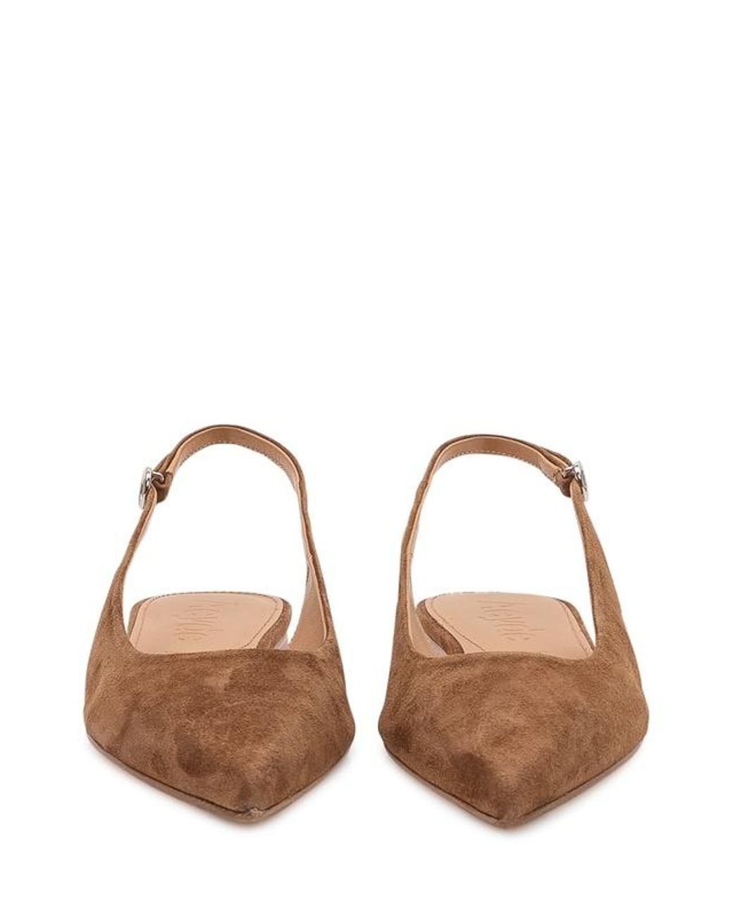 Aeyde Brown Squaretoe Suede Flats