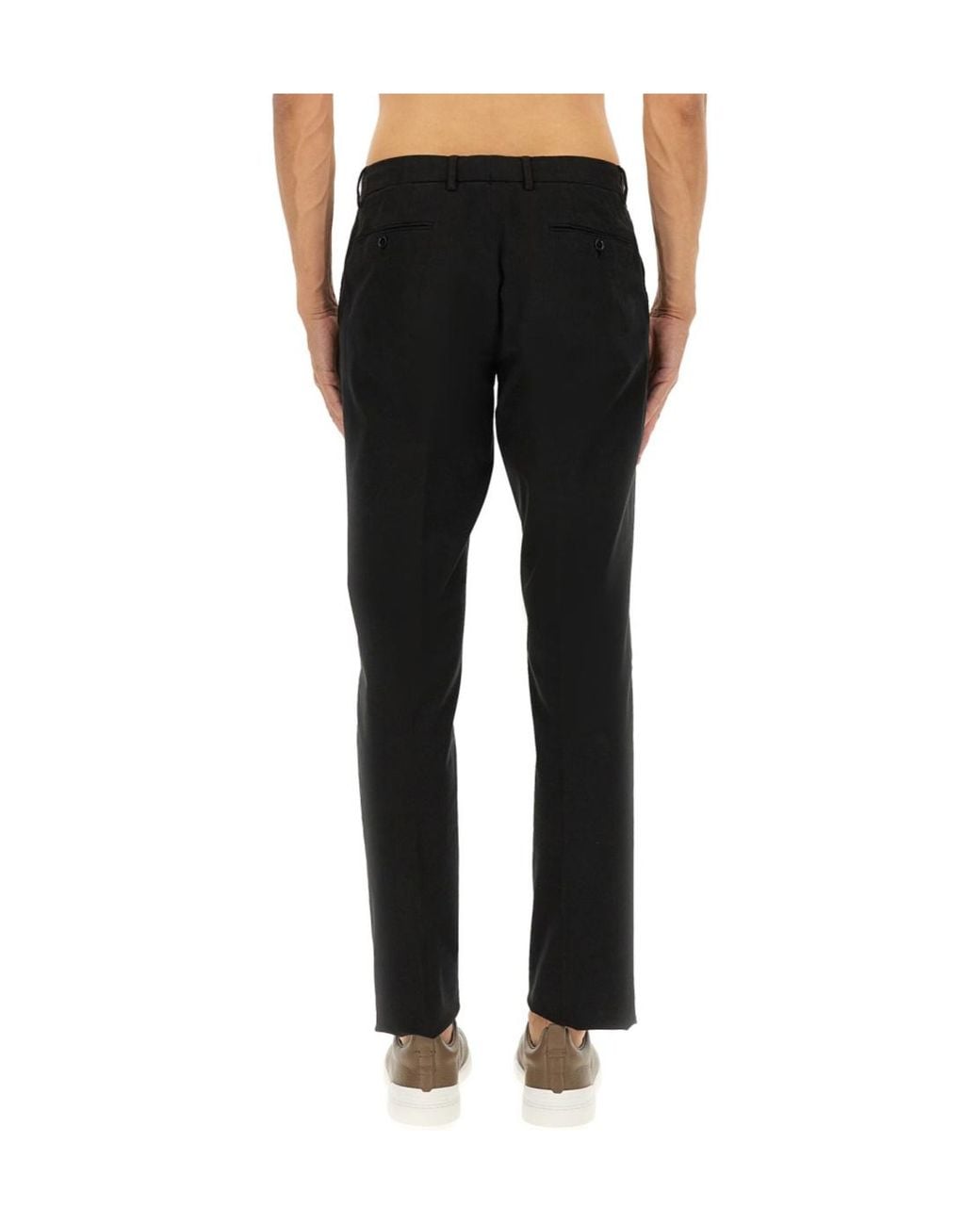 Zegna Black Belt Loop Casual Pants for men