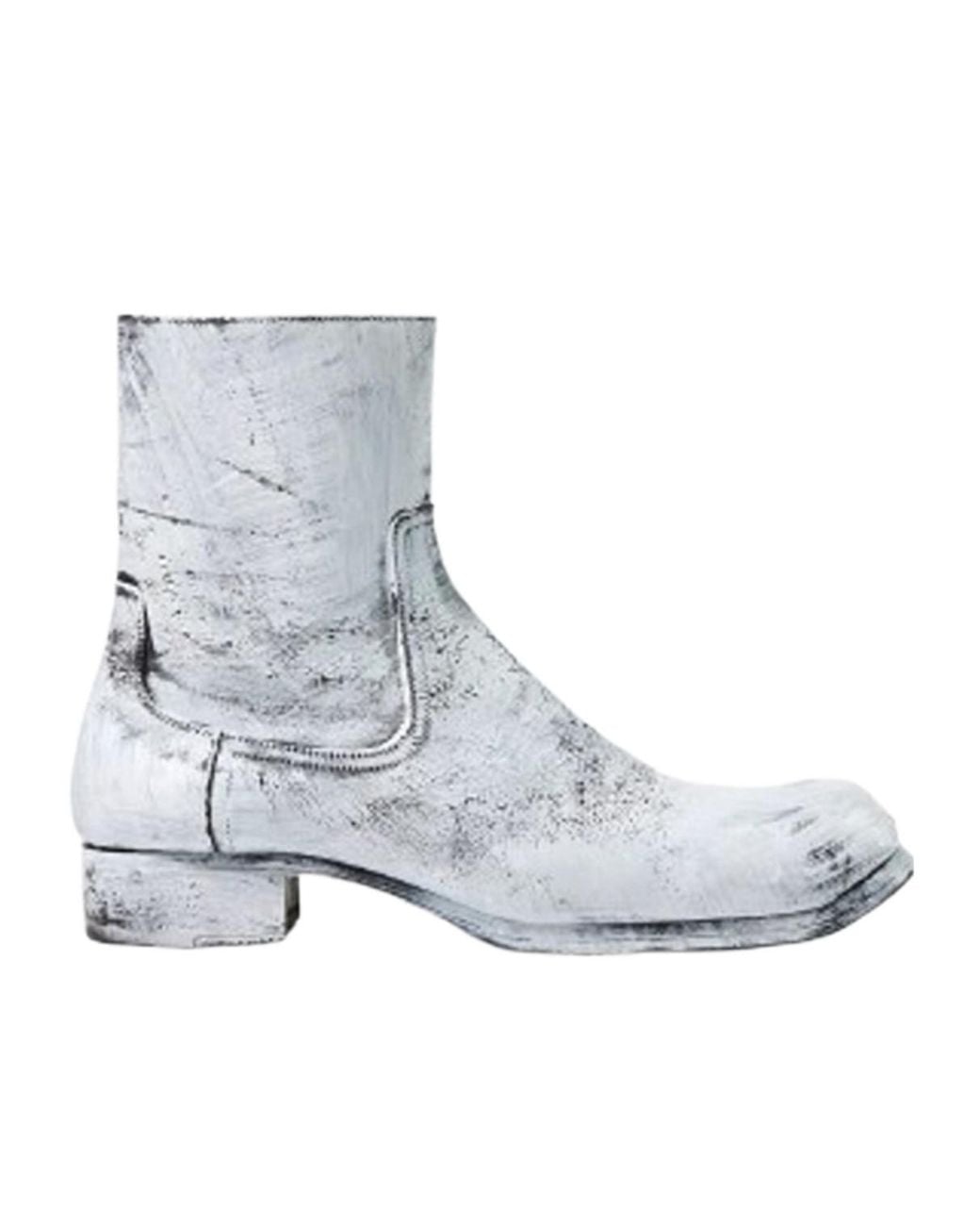 Maison Margiela Gray Float Printed Ankle Boots for men