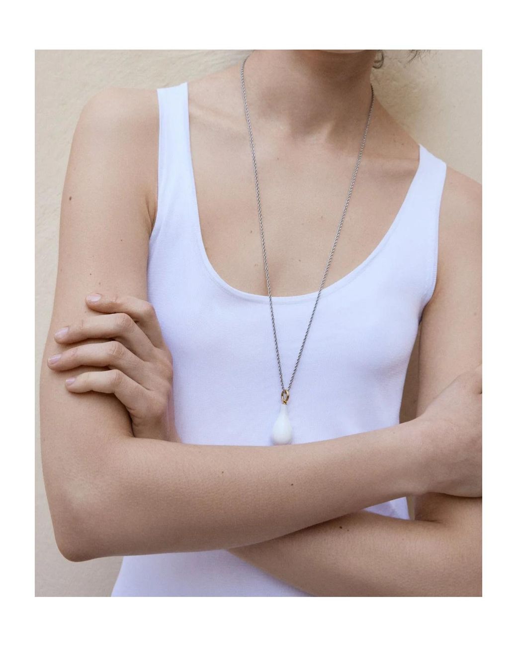 Totême  White Crystal-Pendant Necklace
