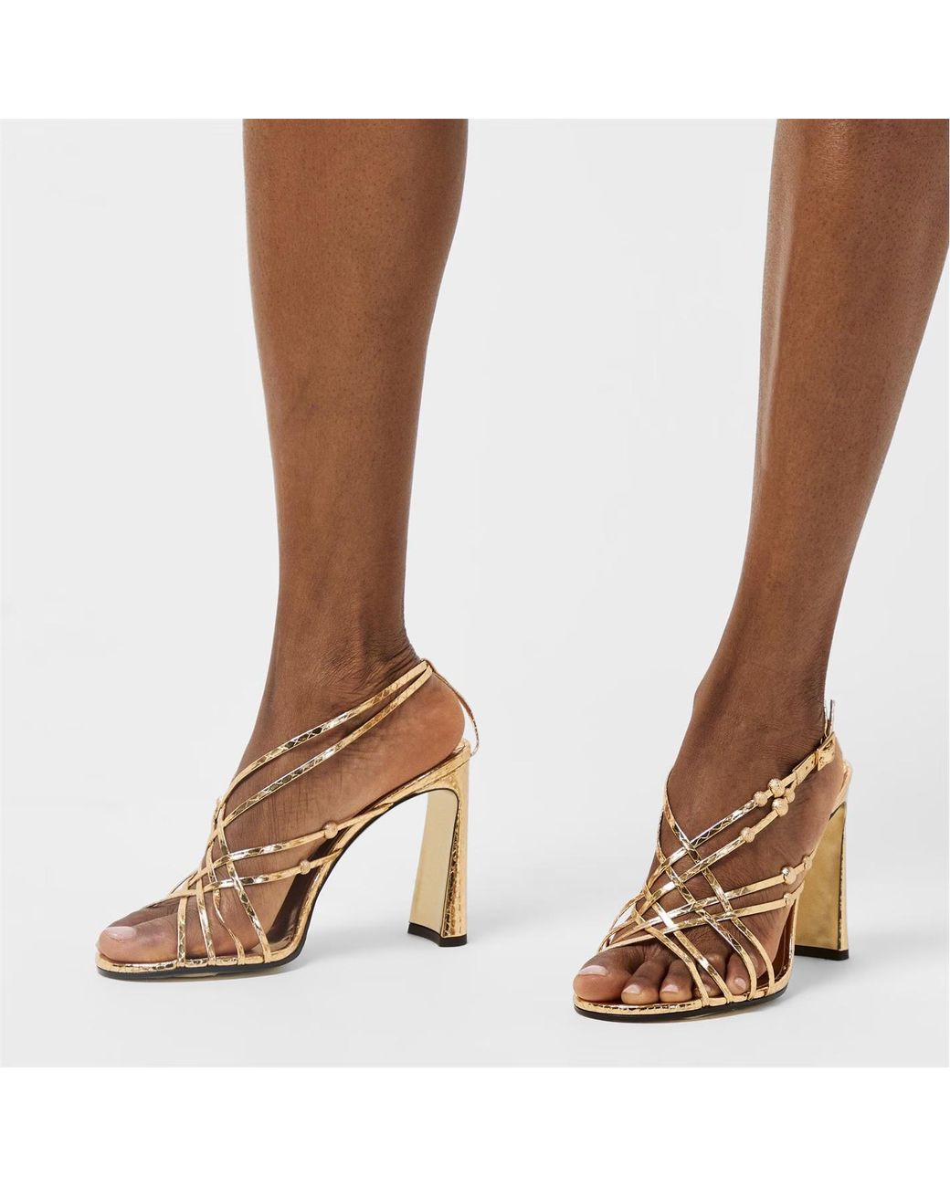 Jimmy Choo Metallic Felice 95 Sculptural High-Heeled Sandals