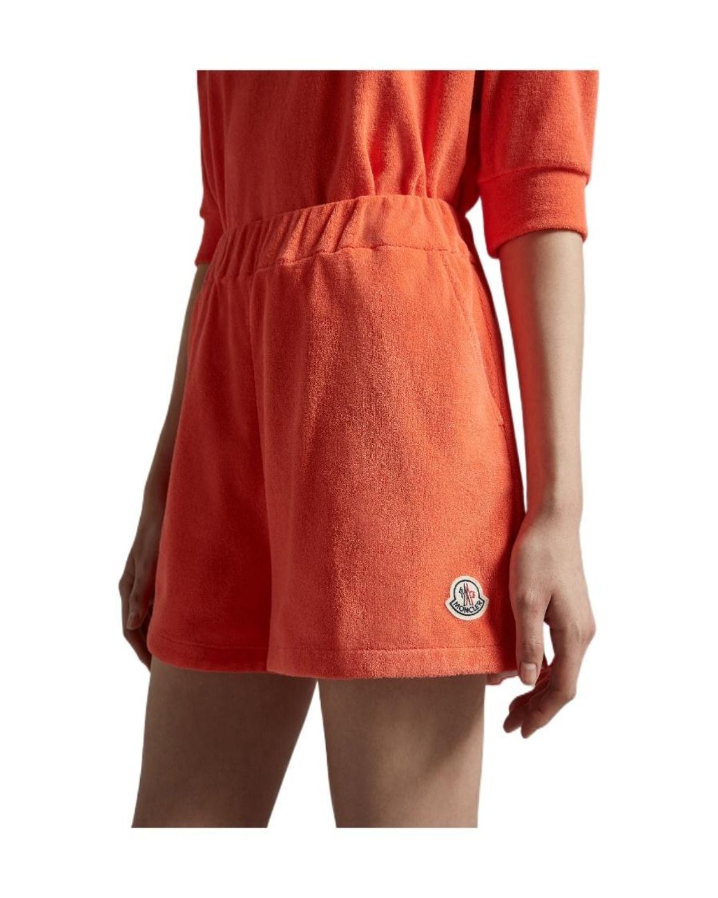 Moncler Red Terrycloth Shorts
