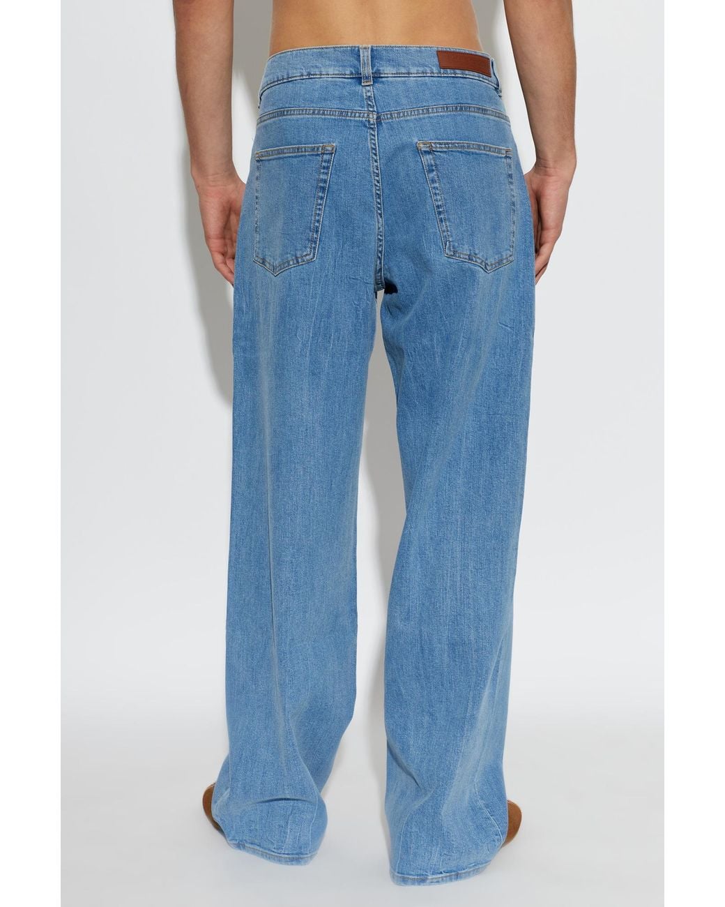 Palm Angels Blue Belt-Loop Jeans for men