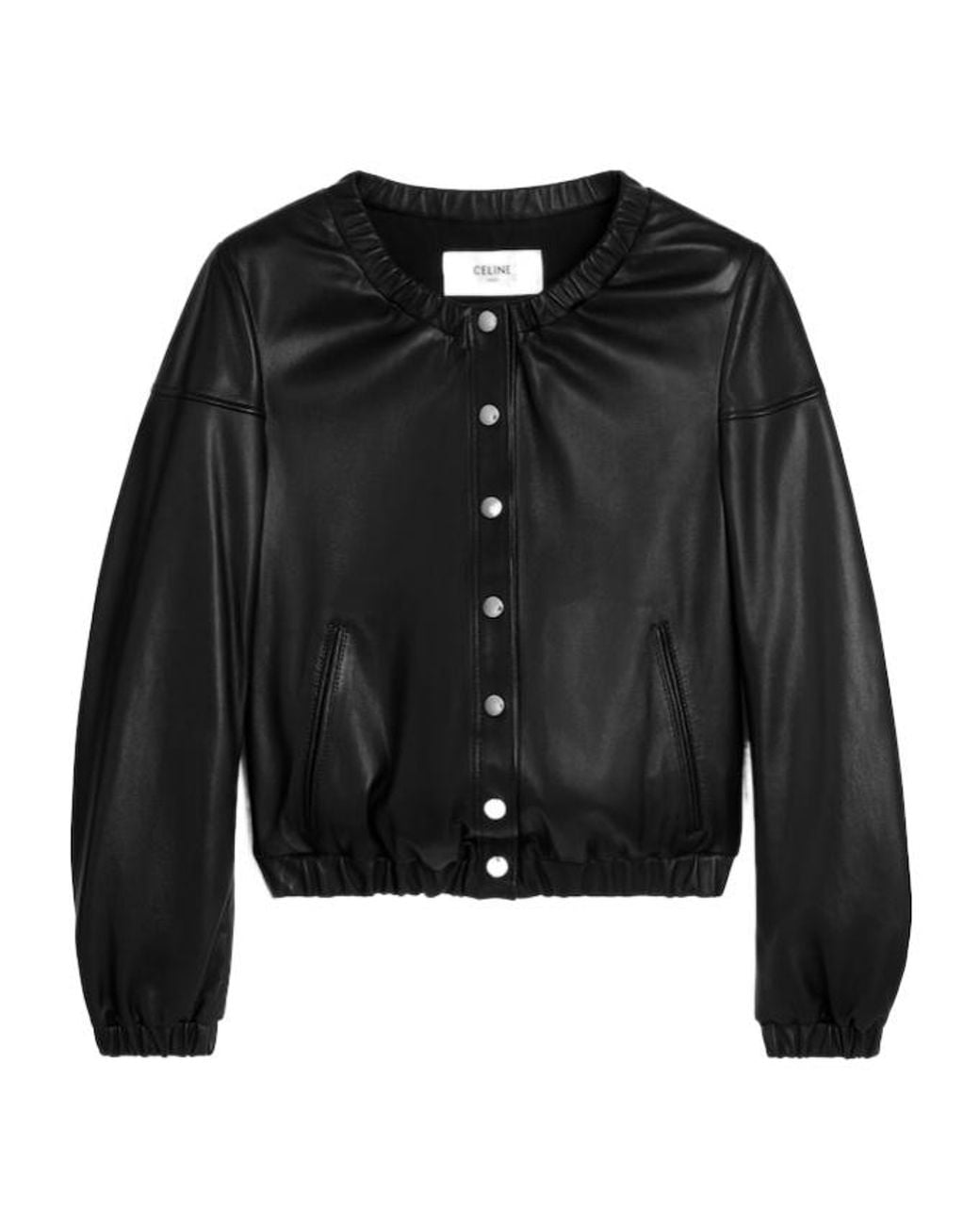 Céline Black Long-Sleeved Leather Jacket
