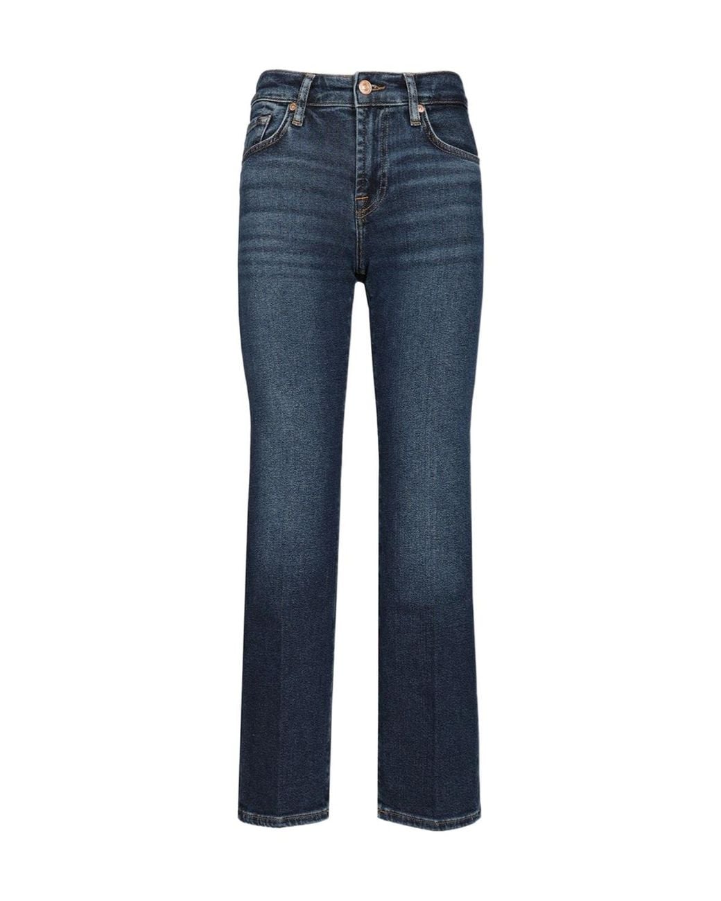 7 For All Mankind Blue Calie Straight Ankle Jeans