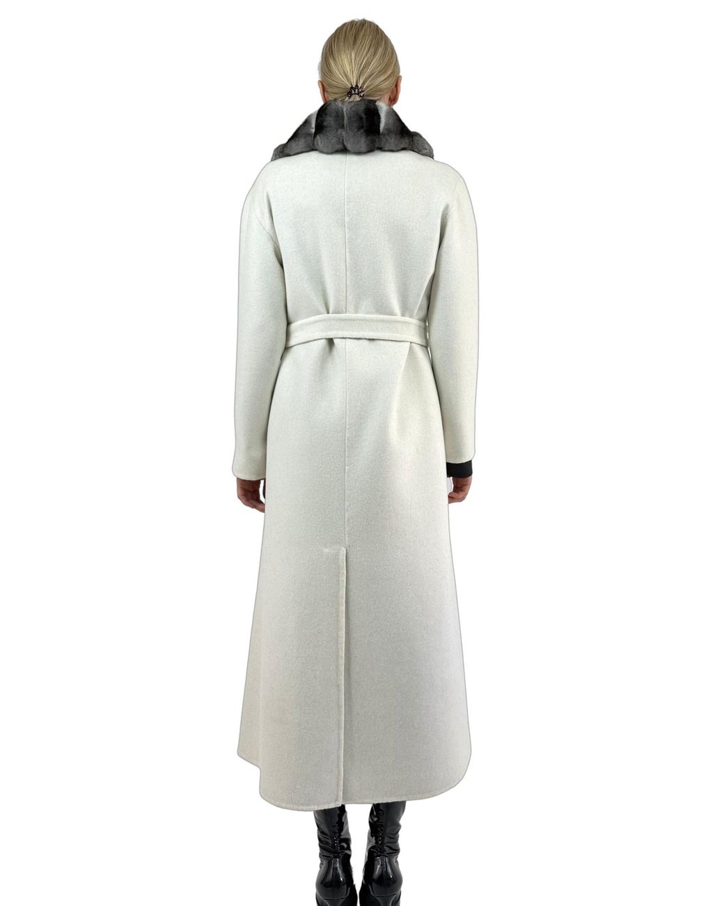 Liska White Lace-Up Coat