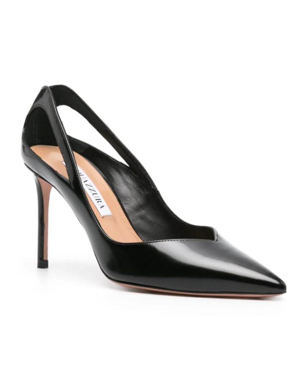 Aquazzura Black Sheeva Pointed-Toe Cut-Out Detailed Pumps