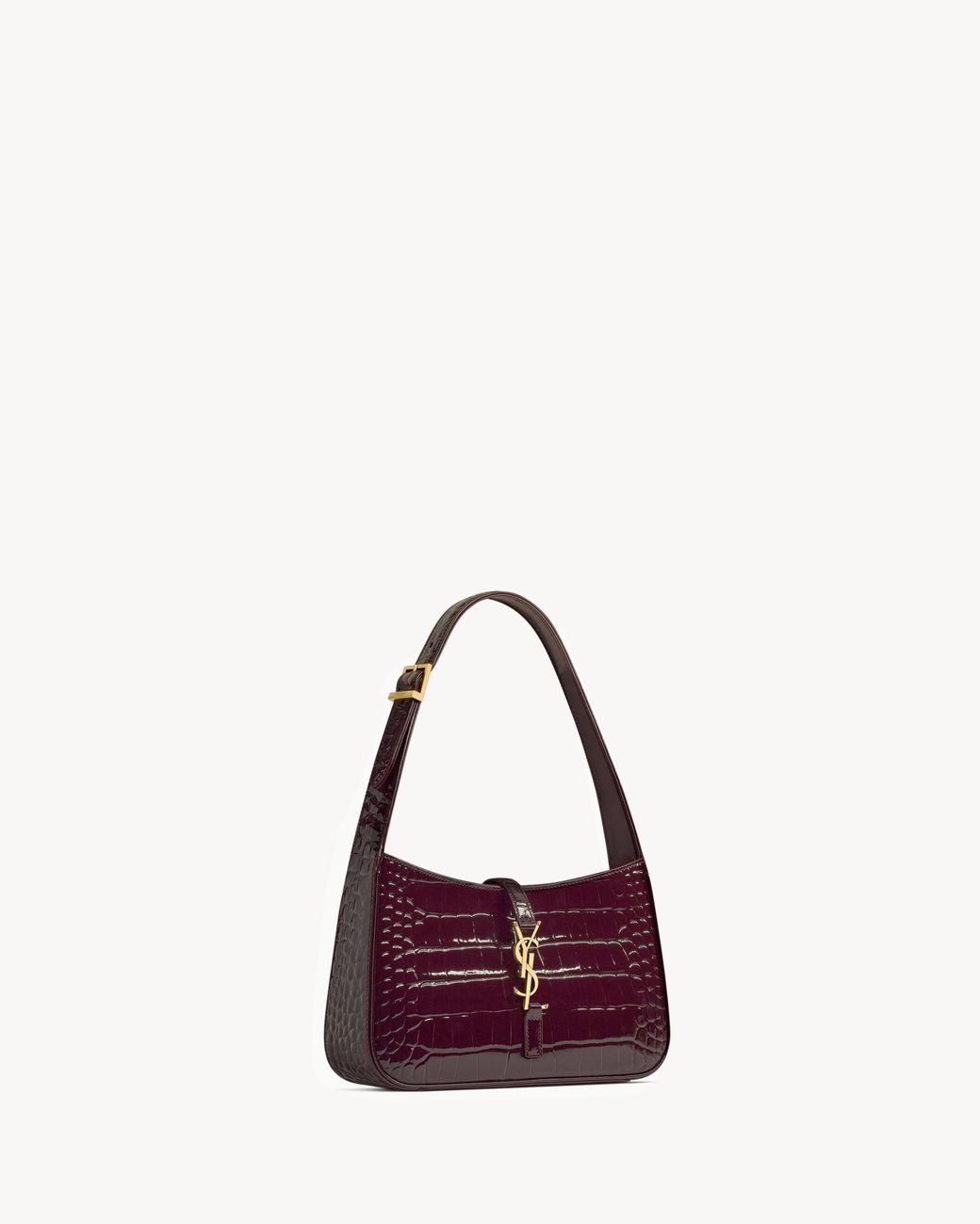 Saint Laurent Purple Le 5 À 7 Embossed Shoulder Bag