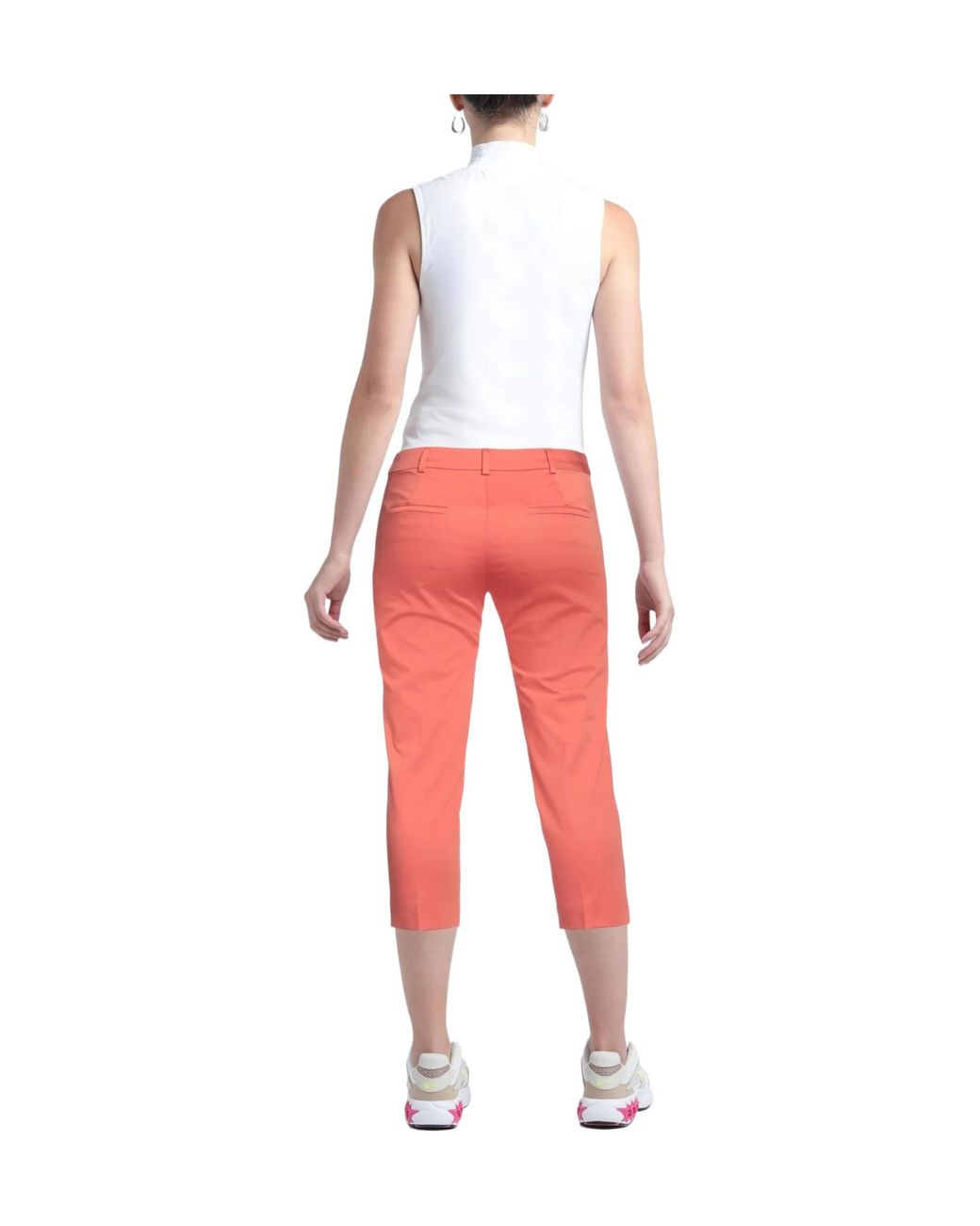 Max Mara Red Plain Colour Casual Trousers