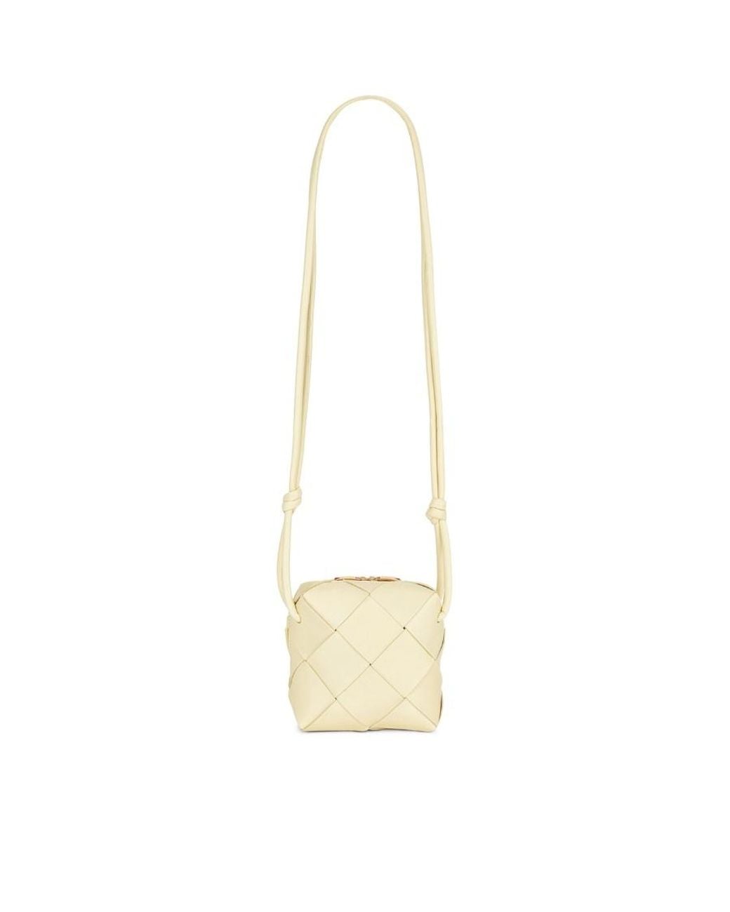 Bottega Veneta White Woven Designed Shoulder Bag